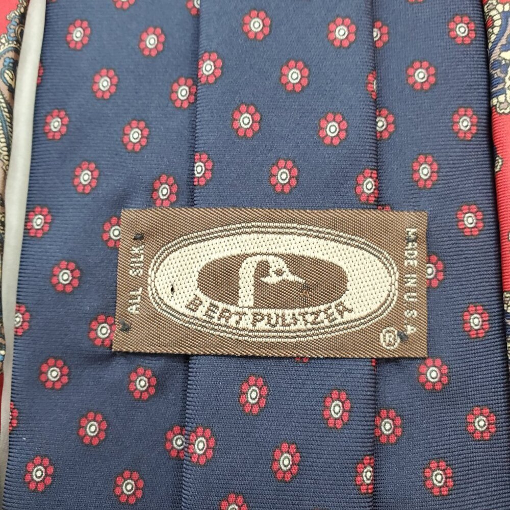 3 Neck Ties Bert Pulitzer, Boston Traders, Ley's Red Blue Paisley Floral - Picture 11 of 11
